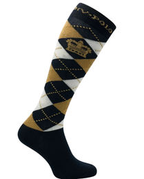 Produktbild von HV Polo Reitsocken Argyle Unisex Navy Sand Gold