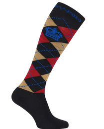 Produktbild von HV Polo Reitsocken Argyle Unisex Schwarz Rot Gold