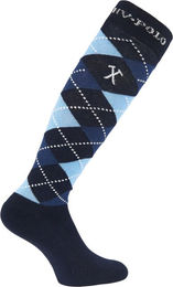 Produktbild von HV Polo Reitsocken Damen Argyle Blau Baumwolle Größe 35/38 gepolstert