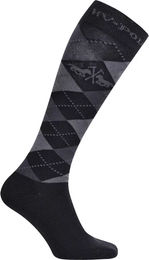 Produktbild von HV Polo Reitsocken Damen Argyle Schwarz Grau Größe 43/46