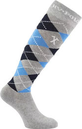 Produktbild von HV Polo Reitsocken für Damen Argyle Grau Blau Größe 39/42