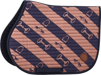 HV Polo Schabracke Gwenny Print Drucksattelunterlage für Pferde navy-camel Größe Warmblut – Bild 1 von 1