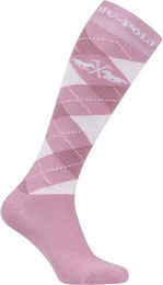Produktbild von HVP Polo Reitsocken Argyle für Damen aus Baumwolle Rosa Größe 35-38