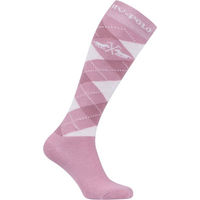 Produktbild von HVP Polo Reitsocken Argyle für Damen aus Baumwolle Rosa Größe 35-38