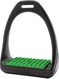 HyJUMP Compositi Reflex Steigbügel für Pferde aus Kunststoff mit buntem Tritt in Grün – Bild 1 von 2