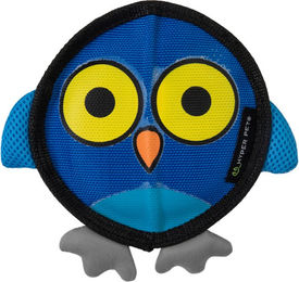 Produktbild von Hyper Pet Fire Hose Flyers Eule Quietschspielzeug aus Polyester in Blau und Bunt - 1 Stk.