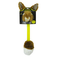 Produktbild von Hyper Pet Hyper Shakes Rabbit Robustes Quietschspielzeug für Hunde aus TPR und Plüsch in Braun und Bunt