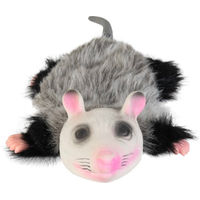 Produktbild von Hyper Pet Real Skinz Opossum Quietschspielzeug aus Polyester in Grau und Schwarz 30 x 15 x 8 cm