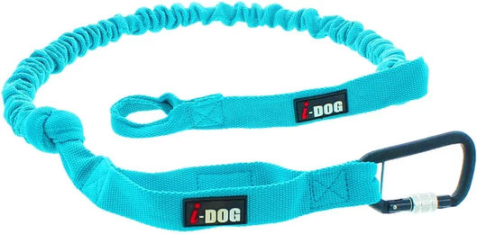 Produktbild von I-DOG Canicross Strong ALM Joggingleine für Hunde aus Gurtband Blau Türkis 125/190 cm