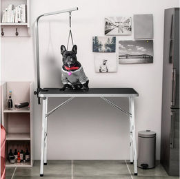 i@home Haustier Trimmtisch für Hund und Katze mit Galgen klappbar aus Aluminium in Schwarz – Bild 1 von 4