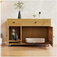 Produktbild von i@home Katzenschrank als Katzenmöbel mit Sandfangfunktion und Versteckfunktion in Braun, 100x45x66 cm