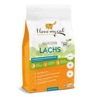 Produktbild von I love my cat Kitten Futterset mit Lachs und Truthahn getreidefrei mit Trockenfutter 1,2 kg Nassfutter 6 x 100 g und Jutebeutel - 7 x 100 g