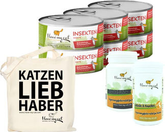 I love my cat Sparset für Britisch Langhaar mit Insekten Nassfutter und Gelenk-Supplement Pulver getreidefrei – Bild 1 von 3
