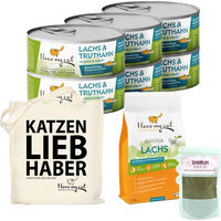 Produktbild von I love my cat Sparset für German Rex Katzen Nassfutter und Trockenfutter mit Lachs und Truthahn getreidefrei
