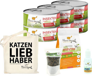 I love my cat Sparset für Perserkatzen mit Insekten Nassfutter Trockenfutter Soft-Snacks und Pflege hypoallergen und getreidefrei - 6 x 100 g – Bild 1 von 5