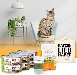 I love my cat Sparset für Savannah Katzen mit Huhn getreidefrei zur Unterstützung von Immunsystem sowie Haut und Fell - 1,2 kg – Bild 1 von 4