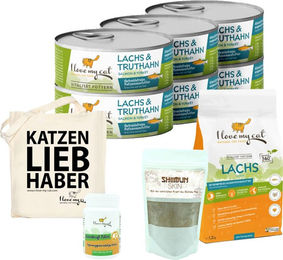 I love my cat Sparset für Somali-Katzen mit Lachs und Truthahn getreidefrei ohne Farb- und Aromastoffe - 6 x 100 g – Bild 1 von 3