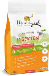 I Love My Cat Sparset Katzenfutter Set mit Insektenprotein getreidefrei und hypoallergen bestehend aus 1,2 kg Trockenfutter und 6 x 100 g Nassfutter - 7 x 100 g – Bild 1 von 6