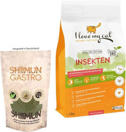I love my cat Sparset Trockenfutter für Katzen mit Pankreatitis mit Insektenprotein und Shiimun Gastro Diätfutter zur Unterstützung der Magen-Darm-Verdauung - 2 x 1,2 kg – Bild 1 von 2