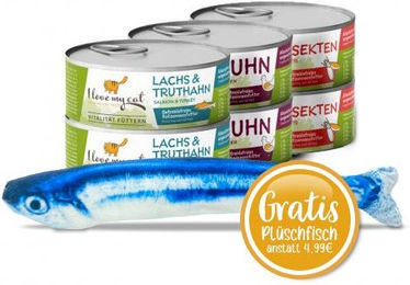 I love my cat Starter-Paket Katzenfutter Nass Huhn Insekten Lachs Truthahn Getreidefrei Hypoallergen 6x100g - 6 x 100 g – Bild 1 von 7