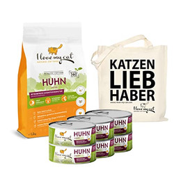 Produktbild von I Love My Cat Set Hypoallergenes Getreidefreies Katzenfutter mit Huhn - 7 x 100 g