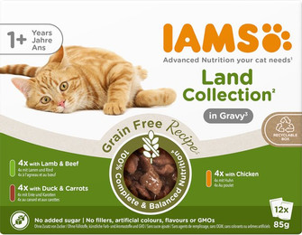 Produktbild von IAMS Advanced Nutrition Grain Free Land Collection in Sauce - 12 x 85 g