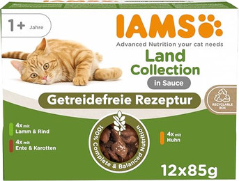 Produktbild von IAMS Advanced Nutrition Grain Free Land Collection in Sauce - 48 x 85 g