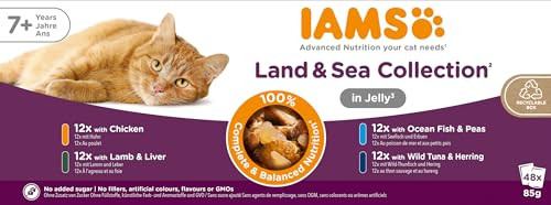 Produktbild von IAMS Advanced Nutrition Senior 7+ Land & Sea Collection in Gelee - 48 x 85 g