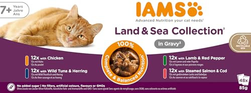 Produktbild von IAMS Advanced Nutrition Senior 7+ Land & Sea Collection in Sauce - 48 x 85 g