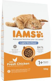 Produktbild von IAMS Advanced Nutrition Trockenfutter Katze, Adult ab 1 Jahr, Light, Huhn 2x10 kg