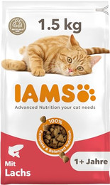 Produktbild von IAMS Cat Adult All Breeds Lachs mit Huhn Trockenfutter - 1,5 kg