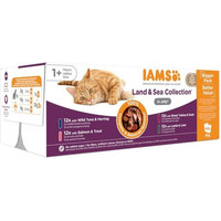 Produktbild von IAMS Delights Land & Sea Collection Nassfutter für Katzen in Gelee - 48 x 85 g