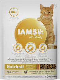 Produktbild von Iams for Vitality Cat Anti-Haarballen mit frischem Huhn - 800 g