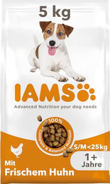 Produktbild von IAMS for Vitality Trockenfutter für Hunde kleiner und mittelgroßer Rassen mit frischem Huhn - 5 kg