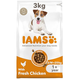 Produktbild von IAMS Hundefutter trocken mit Huhn für ausgewachsene kleine & mittelgroße Hunde - 3 kg