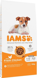 Produktbild von IAMS Junior Hundefutter trocken mit Huhn für Welpen kleine & mittelgroße Rassen - 12 kg