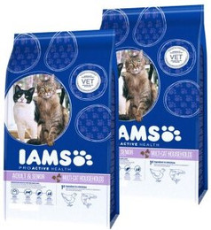Produktbild von IAMS Multi-Cat Adult Huhn Lachs - 2 x 15 kg