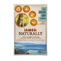 Produktbild von IAMS Naturally Adult Cat mit Kabeljau in Sauce - 85 g