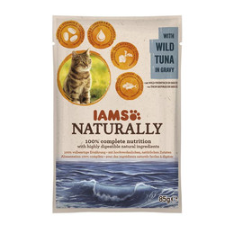 Produktbild von IAMS Naturally Adult Cat mit Wildem Thunfisch in Sauce - 85 g