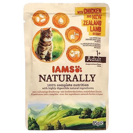Produktbild von IAMS Naturally mit Huhn und Neuseeland-Lamm in Sauce - 85 g