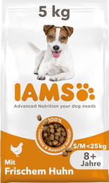 Produktbild von IAMS Senior Hundefutter trocken mit Huhn für ältere Hunde kleiner und mittelgroßer Rassen - 5 kg