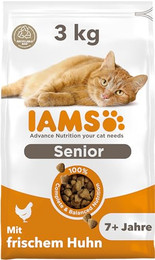 Produktbild von IAMS Senior Katzenfutter trocken mit Huhn für ältere Katzen - 3 kg