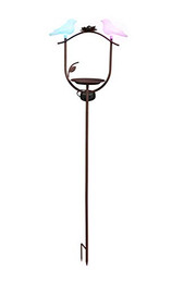 Produktbild von IC Gardenstyle Solar Vogeltränke mit LED-Vogelpaar und Erdspieß