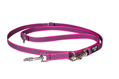 IDC Color & Gray verstellbare Hundeleine mit Doppelkarabiner 20 mm x 2,2 m Pink-Grau – Bild 1 von 4