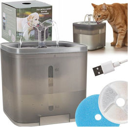 Ikonka Trinkbrunnen Automatischer Haustier-Trinkbrunnen 1,8 l USB-Pumpe Aktivkohlefilter 1,8 l, Fliessendes Wasser Austauschbarer Filter Leiser Pumpbetrieb – Bild 1 von 5