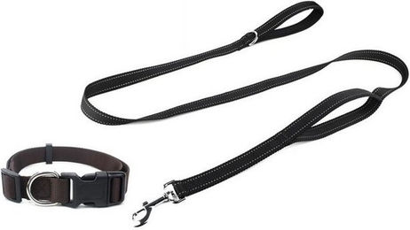 Produktbild von Illes-Lädchen Hunde-Halsband mit Leine im Set