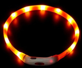 Produktbild von Illes-Laedchen Hunde-Halsband Hunde-Halsband LED Leuchtring Leuchthalsband große Farbauswahl, wiederaufladbar mit mitgeliefertem Kabel Typ C