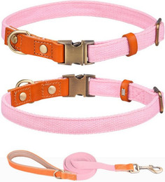 Produktbild von Illes-Laedchen Hunde-Halsband Set Hundehalsband und Hundeleine Leine und Halsband Nylon Leder, hochwertigste Qualität - erhältlich in vielen Größen und Farben