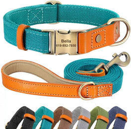 Produktbild von Illes-Laedchen Hunde-Halsband Set Nylon und Leder