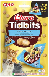 Produktbild von INABA Cat Churu Tidbits Tuna Recipe weiche und cremige Leckerlis mit Thunfisch für Katzen 3x12g